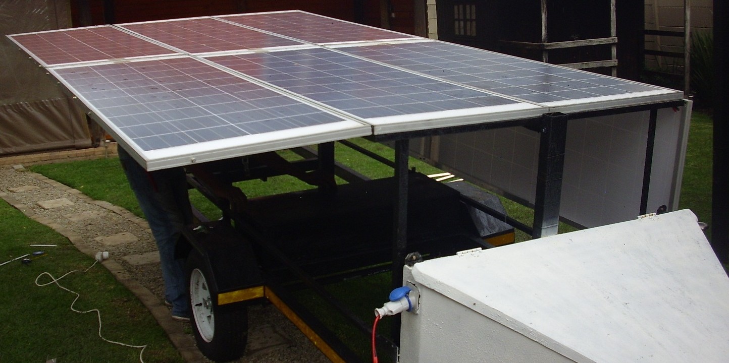 Custom mobile solar trailer with panels deployed